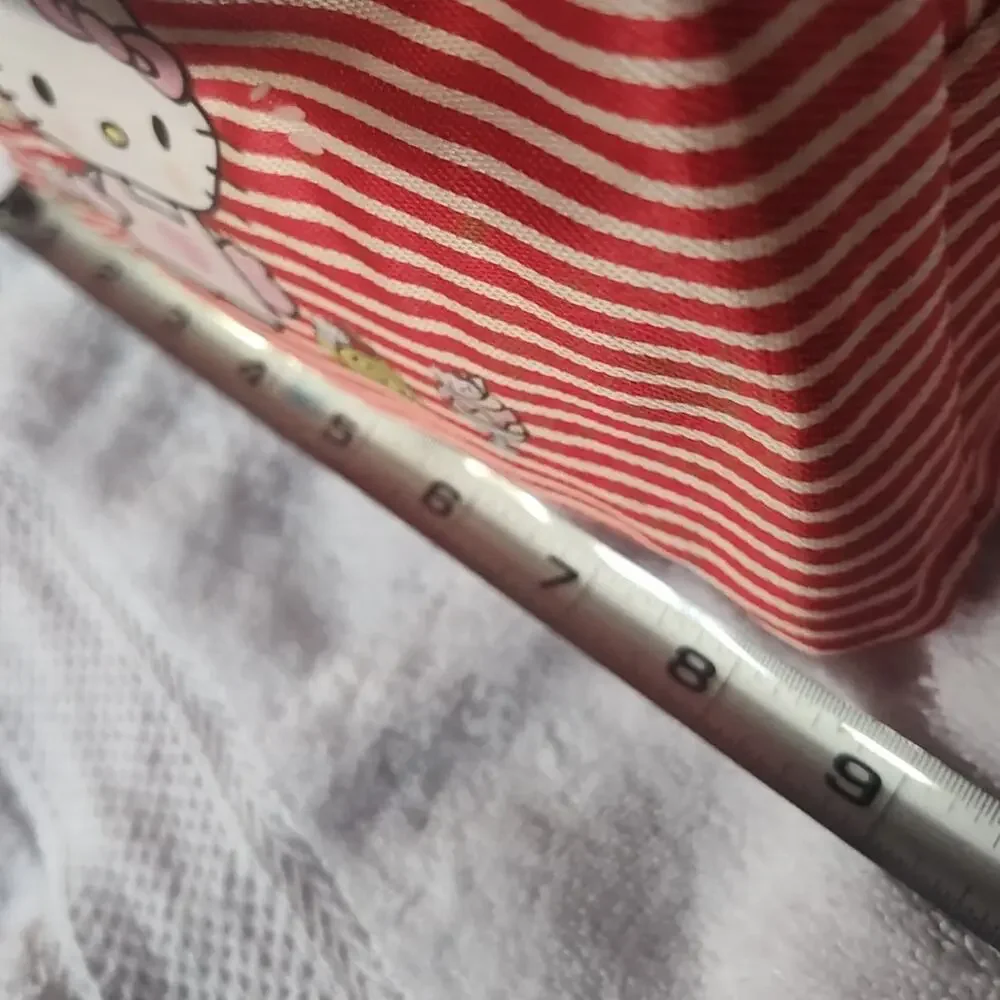 Hello Kitty Chef Lunch Tote Bag Red White Striped Zip Top Kawaii Cute - New